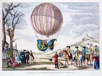 Ensimmäinen miehitetty lento vetypallolla, Ranska, 1. joulukuuta 1783 1887