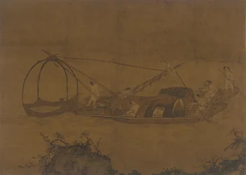 Kalastajat nostamassa verkkoa, Ming-dynastia, 1500-1600-luku.