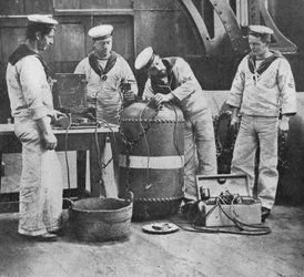 Sähkökosketuskaivoksen asentaminen, 1914