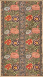 Kukkaraidallinen silkki kultaisella pohjalla, 1600-1650.