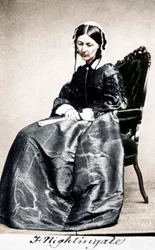 Florence Nightingale, englantilainen sairaanhoitaja ja sairaalan uudistaja, 1854