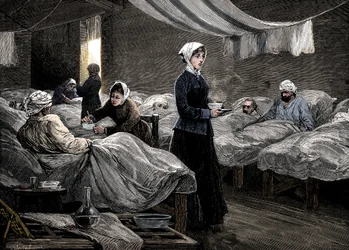 Florence Nightingale Scutarin kasarkkisairaalassa vuonna 1880