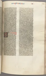 Fol. 184r, Ezra II, historiallinen alkukirjain E, pappi, joka suitsuttaa alttaria, n. 1275-1300.