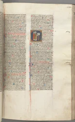 Fol. 230r, Psalmi 97, historiallinen alkukirjain C, kaksi pappia laulamassa puhujapuhujassa. , c. 1275-1300.