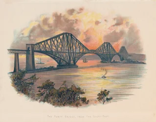 Forth Railway Bridge kaakosta, Skotlanti, c1895