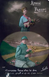 Ranskan ensimmäisen maailmansodan postikortti, 1914-1918