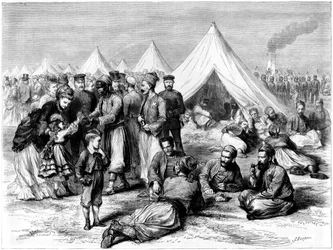 Ranskan sotavankileiri Wahnissa, lähellä Kölniä, Ranskan ja Preussin sota, 1870