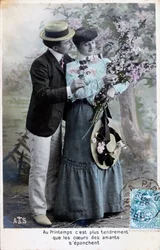 Ranskalainen romanttinen postikortti, c1900