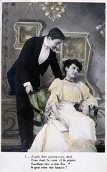 Ranskalainen romanttinen postikortti, c1900