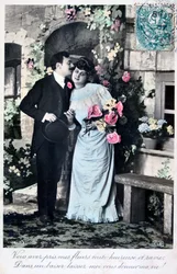 Ranskalainen romanttinen postikortti, c1900