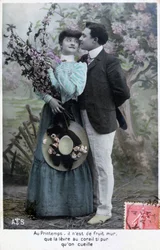 Ranskalainen romanttinen postikortti, c1900