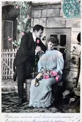 Ranskalainen romanttinen postikortti, c1900
