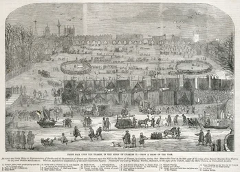 "Frost Fair on the Thames in the Reign of Charles II", Lontoo, 1683