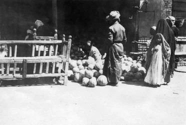 Hedelmäkioski, Bagdad, Mesopotamia, ensimmäinen maailmansota, 1918
