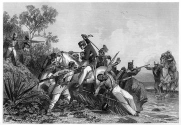 Karenneet brittiläiset upseerit ja heidän perheensä kapinalaisten kimppuun, 1857, c1860