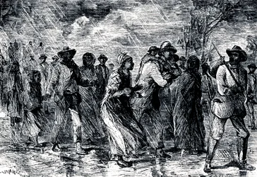 Karenneet orjat pakenivat Marylandista Delawareen maanalaista rautatietä pitkin, 1850-1851