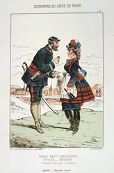 Istuva kansalliskaarti - Cantinière-upseeri, Pariisin piiritys, 1870-1871