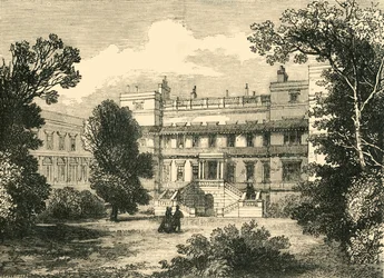 Northumberland Housen puutarha edessä, 1881.