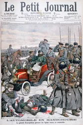 Kenraali Kuropatkin kiertää Venäjän linjoja autolla, Venäjän ja Japanin sota, 1904