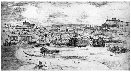 Yleinen näkymä Edinburghista, Arthurs Seatista, 1900