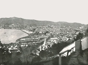 Yleiskuva kaupungista, Wellington, Uusi-Seelanti, 1895.