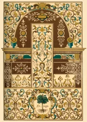 Saksalainen renessanssin katto- ja seinämaalaus, 1898.