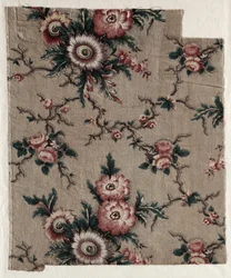 Lasitettu Chintz-fragmentti, n. 1840.