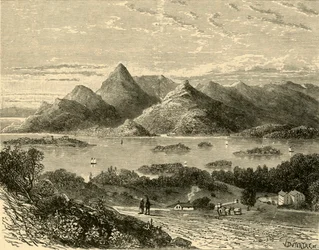 Glengariffin satama ja Bantry Bay Eccles-hotellista, 1898.