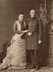 Venäjän suurherttuatar Anastasia Mihailovna ja suurruhtinas Frederick Francis III, 1878.