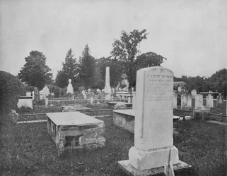 Jonathan Edwardsin ja Aaron Burrin haudat, Princeton, New Jersey, 1897.