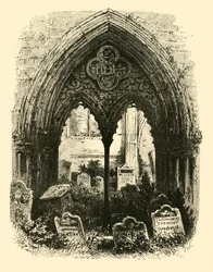 Suuri portaali, Crowland Abbey, 1890.