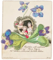 Onnittelukortti, noin 1820.