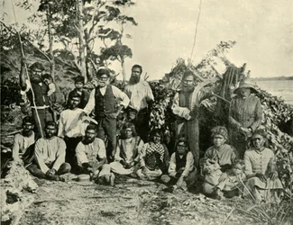 Aboriginaalien ryhmä, Lake Tyers, Victoria, Australia, 1901.