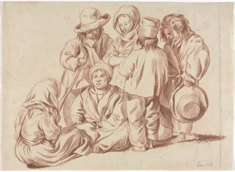Kuuden lapsen ryhmä recto, 1700-luku.