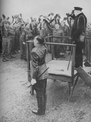 Vanhan rykmenttinsä uudet miehet tervehtivät häntä, 1941.
