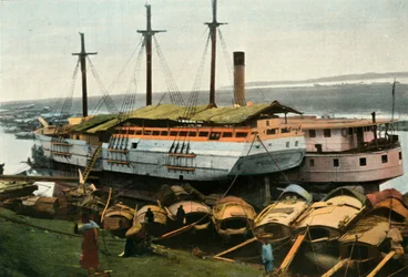 Hanoi. Bords Du Fleuve Rouge, Hanoi. Punaisen joen rannalla, 1900.