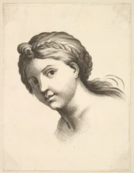 Naisen pää, Livre de Têtes Gravées dapres F. Boucher et Autres Book of..., 1700-luku.