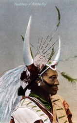 Ricksha-pojan päähine, Durban, 1917