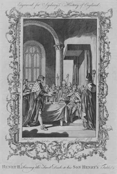 Henry II tarjoilee ensimmäisen annoksen poikansa Henrysin pöytään, 1773.