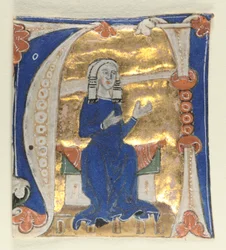 Historioitu alkukirjain A Poistettu Raamatusta, 1200-luku.