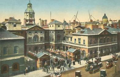 Horse Guards, Whitehall, Lontoo, 1910.
