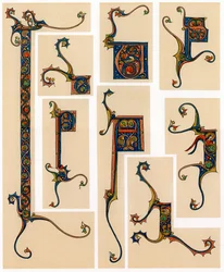 Valaistut alkukirjaimet, 1200-luku