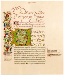 Valaistu kirjain D, 1400-luku
