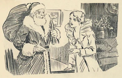 Kuvitus Joulupukin mystifikaatiosta, 1936.