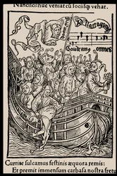 Kuvitus Sebastian Brantin kirjaan Hullujen laiva, 1497.