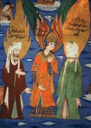 Kuva profeetta Muhammedista nousemassa taivaaseen, 1500-luku