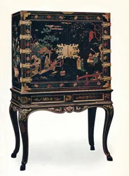 Viiloitettu lakattu kaappi, c1680, 1910.
