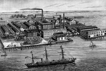 India Rubber, Gutta Percha ja Telegraph Works Companyn tehdas, Silvertown, Lontoo, 1887