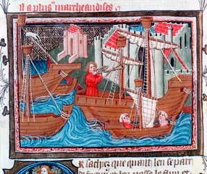 Marco Polon kuvaamia intialaisia purjelaivoja, 1400-luku