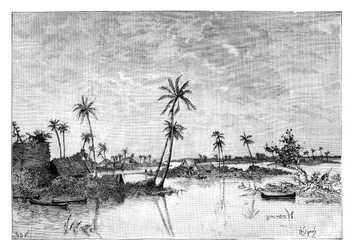 Intiaaniasutus San Blas Bayn saarilla, n. 1890